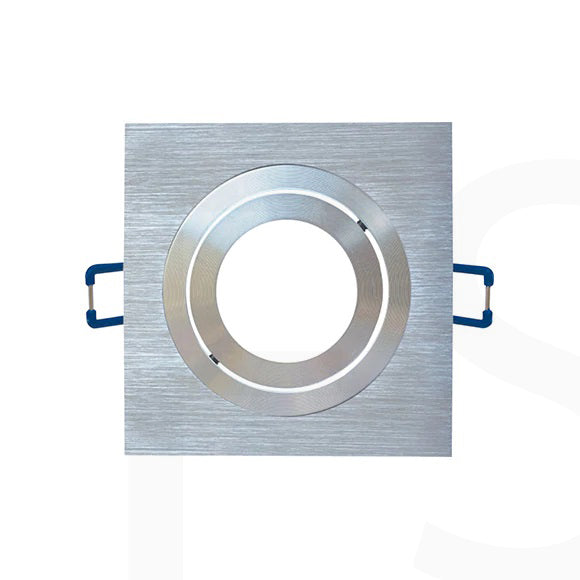 Portafaretto Da Incasso Orientabile Quadrato Con Rilievo 80Mm P3-Gu10