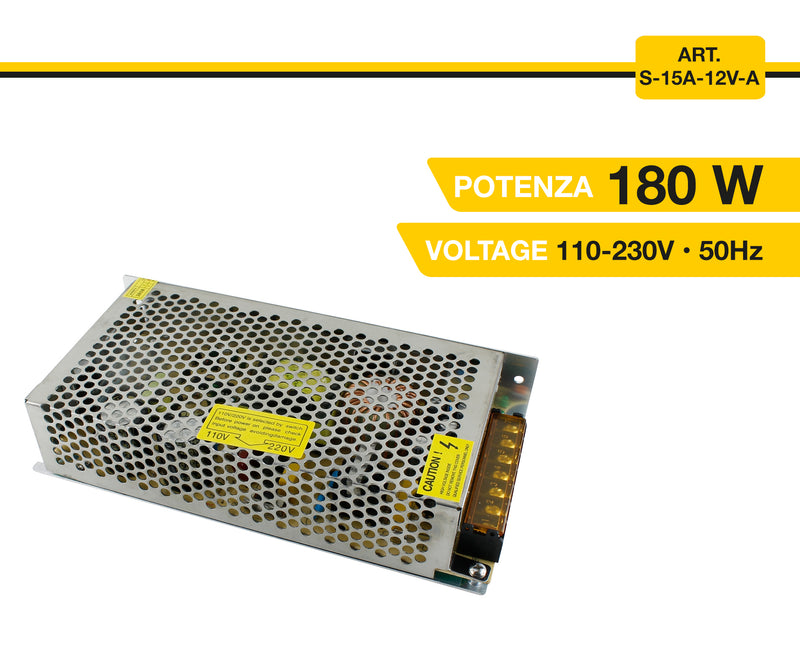 Trasformatore Alimentatore Universale 12V 15A 180W
