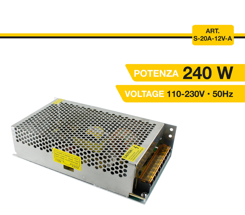 Trasformatore Alimentatore Universale 12V 20A 240W
