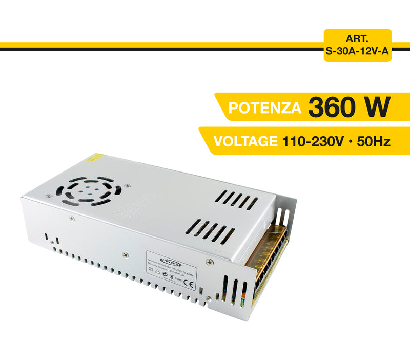 Trasformatore Alimentatore Universale 12V 30A 360W