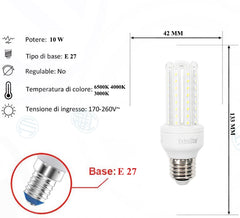 Lampadina Led a U Trasparente 10W E27