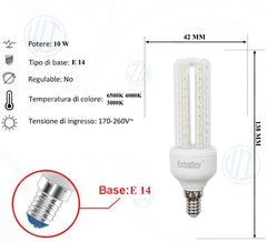 Lampadina Led a U Trasparente 10W E14