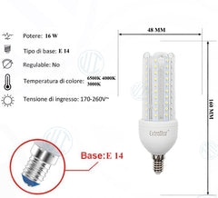 Lampadina Led a U Trasparente 16W E14