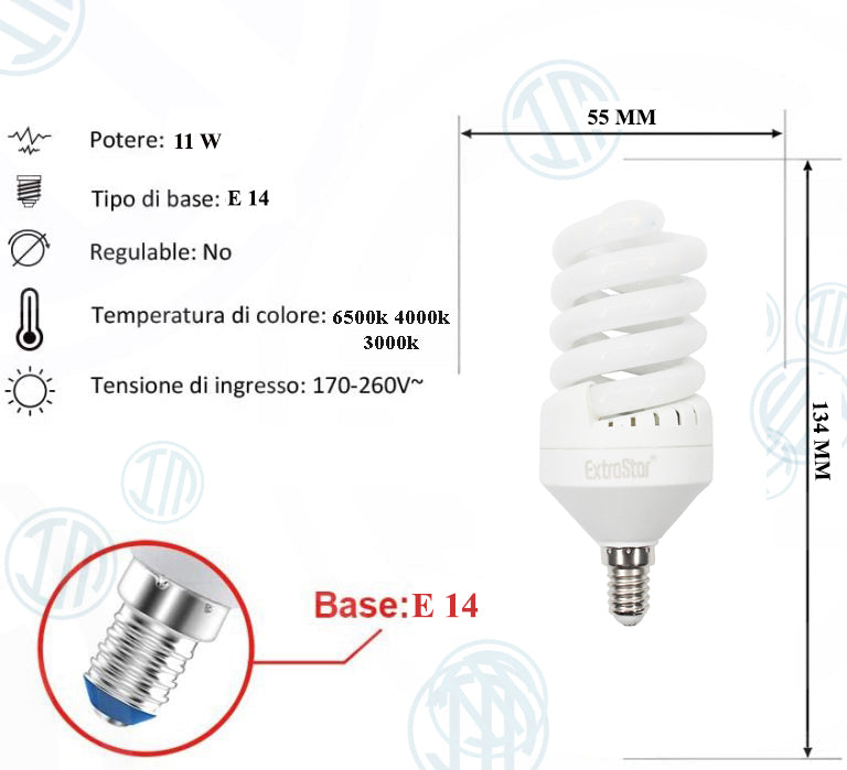 Lampadina Led a Spirale Opaca 11W E14