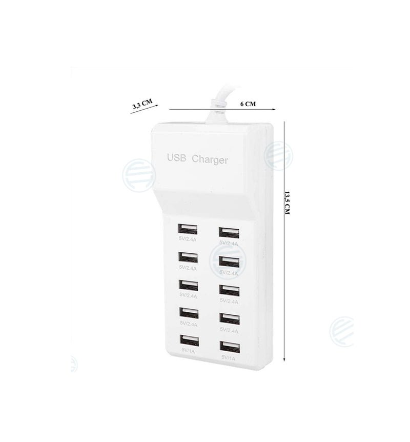 Multipresa Caricatore Stazione di ricarica Rapida 10 porte USB