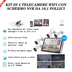 Kit Di 4 Telecamere Smart Wifi Con Schermo Nvr  8+4