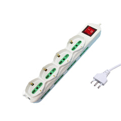 Multipresa Ciabatta Elettrica Con 4 Schuko + 8 Prese Con Interruttore 1,5Mt