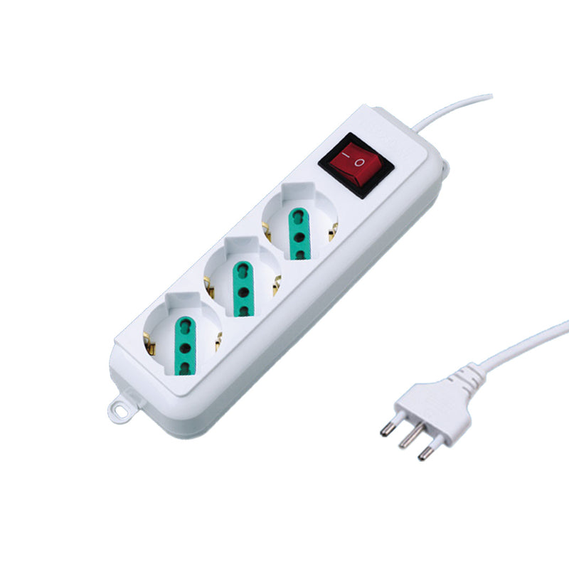 Multipresa Ciabatta Elettrica Schuko Con Interruttore 1,5Mt