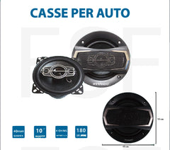 Coppia Di Altoparlanti Coassiali Per Auto 10 Cm 2 Vie 180 W