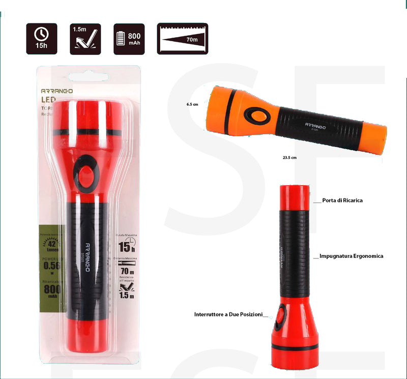 Torcia Lampada Emergenza A Led Ricaricabile Portatile