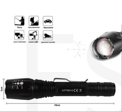Torcia 100000 Lumen Tattica/Militare Led T6 Ricaricabile Zoom