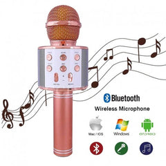 Microfono Portatile Wireless Con Bluetooth Karaoke Cassa Integrata