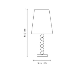 Lampada Tavolo Con Base In Legno Con Motivo Paralume Bianco Attacco E27