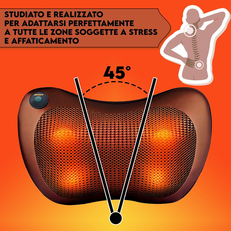 Cuscino Massaggiante Casa Auto Cervicale Collo Massaggiatore Massaggio Shiatsu