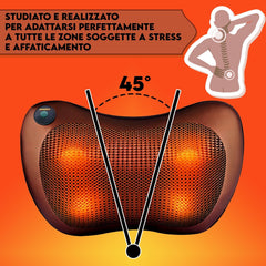 Cuscino Massaggiante Casa Auto Cervicale Collo Massaggiatore Massaggio Shiatsu