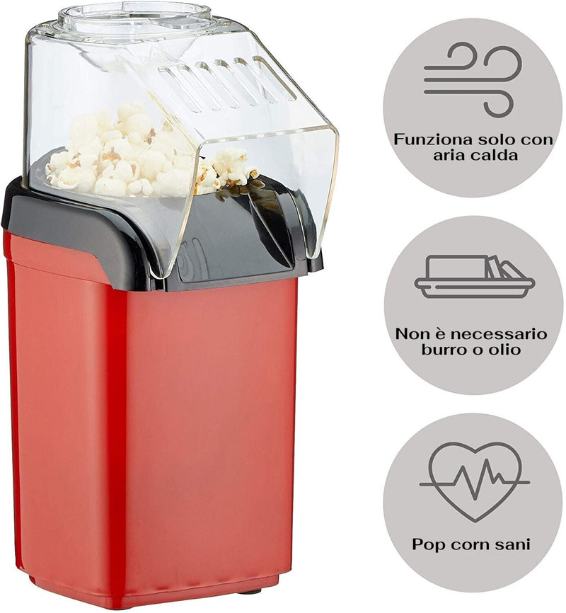 Macchina Per Pop Corn Elettrica 1400w Popcorn Senza Olio Feste Ad Aria Calda