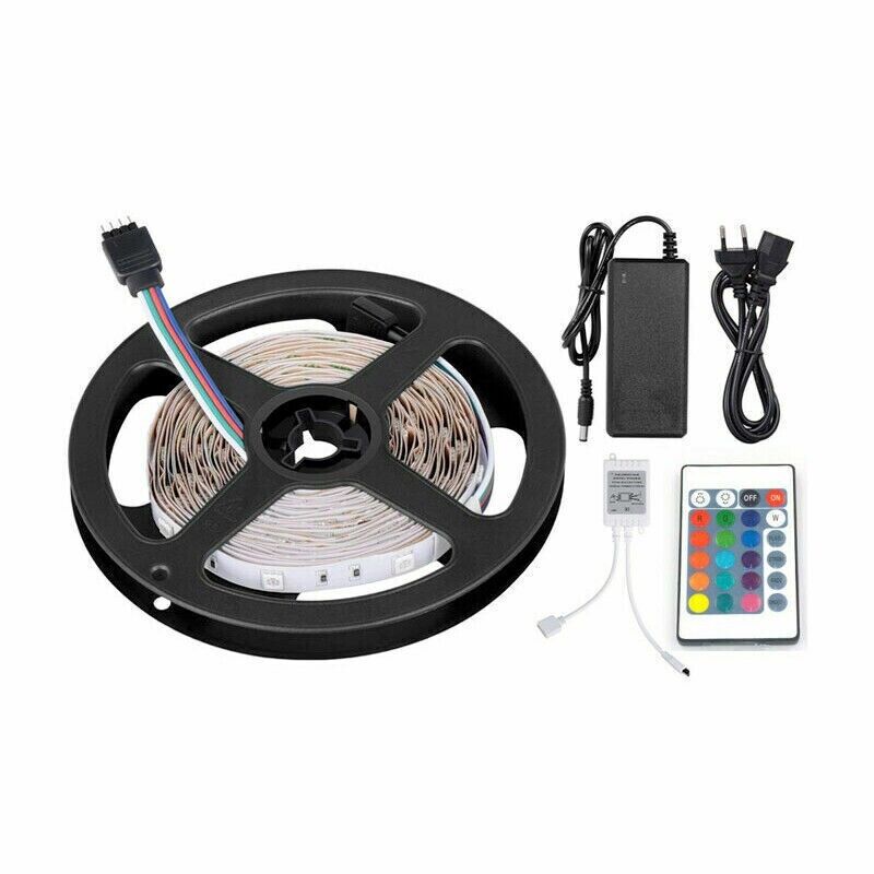 Striscia led RGB 5 metri 12 14W telecomando trasformatore strip ip65 kit
