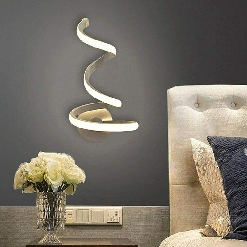 Applique Lampada Da Parete A Spirale Per Interno Led Luce Calda Fredda Naturale