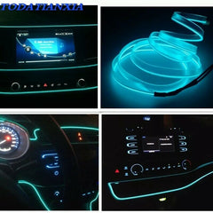 Striscia Led Decorativa Luminosa Interno Auto Neon Stringa 3/5 Metri Vari Colori