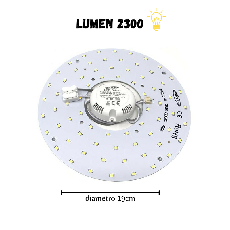 Circolina Led Magnetica Modulo Ricambio Neon Corona Per Plafoniere 16 22 32 54 W