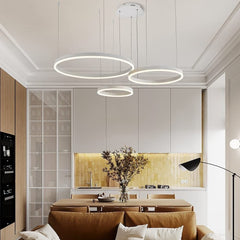 Lampadario Led A Sospensione Moderno Con 3 Anelli 52 Watt Lampada 6500K Luce Fredda