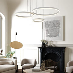 Lampadario Led A Sospensione Moderno Con 3 Anelli 52 Watt Lampada 6500K Luce Fredda