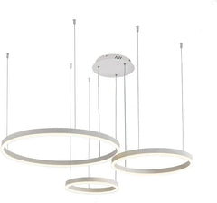 Lampadario Led A Sospensione Moderno Con 3 Anelli 52 Watt Lampada 6500K Luce Fredda