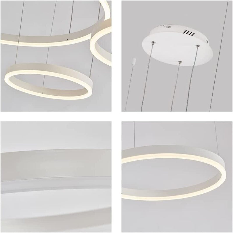 Lampadario Led A Sospensione Moderno Con 3 Anelli 52 Watt Lampada 6500K Luce Fredda