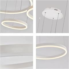 Lampadario Led A Sospensione Moderno Con 3 Anelli 52 Watt Lampada 6500K Luce Fredda