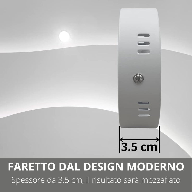 Faro Faretto Led Pannello Incasso Rotondo Soffitto Quadrato 6-12-18-24w