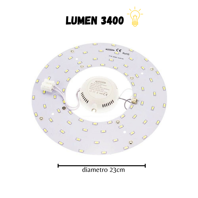Circolina Led Magnetica Modulo Ricambio Neon Corona Per Plafoniere 16 22 32 54 W