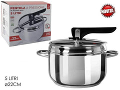 Pentola A Pressione Inox 5/7 Litri Induzione Cottura A Pressione Acciaio Inox