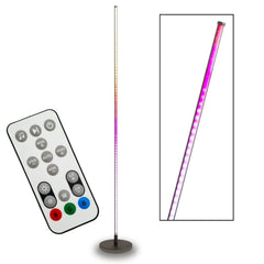 Lampada da terra a stelo LED design minimal moderno telecomando RGB barra 148CM