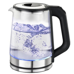 Bollitore elettrico vetro acciaio inox 2,3 Litri 2000W scalda bevande tisane the
