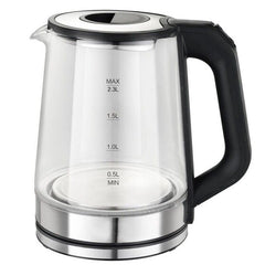 Bollitore elettrico vetro acciaio inox 2,3 Litri 2000W scalda bevande tisane the