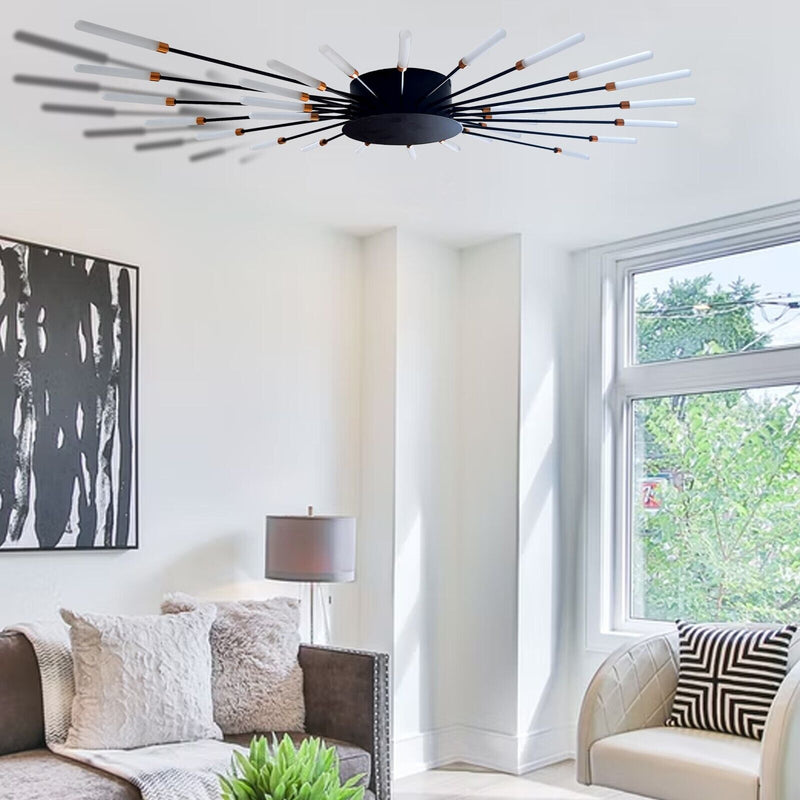 Lampadario A Sospensione Soffitto Plafoniera Led Moderno Nero Soggiorno Cucina