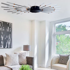 Lampadario A Sospensione Soffitto Plafoniera Led Moderno Nero Soggiorno Cucina